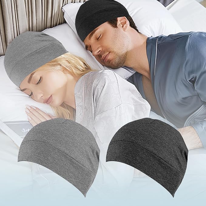 2 Pack Cotton Skull Caps, Black & Grey